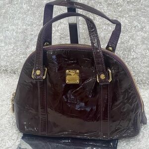 MCM Patent Leather Zip Satchel Bag